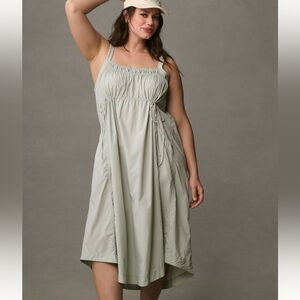 Anthropologie XL Daily Practice Keeseville Sleeveless Smocked Dress in Sage